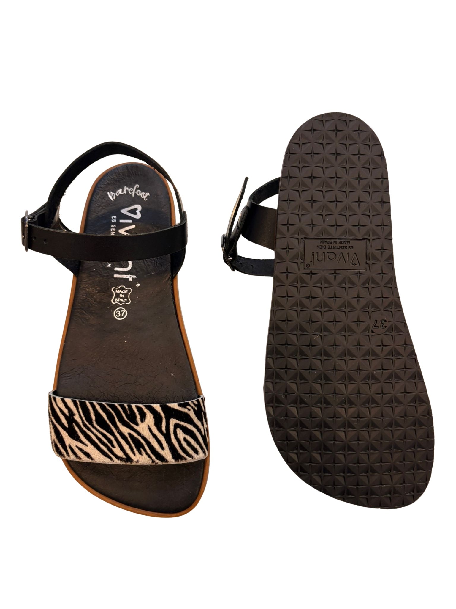 SANDALIAS BAREFOOT VIVANT ARCILLA CEBRA