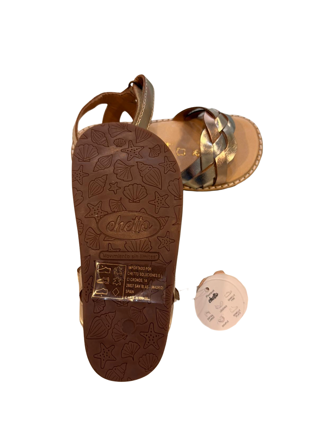 SANDALIAS DORADAS CHETTO