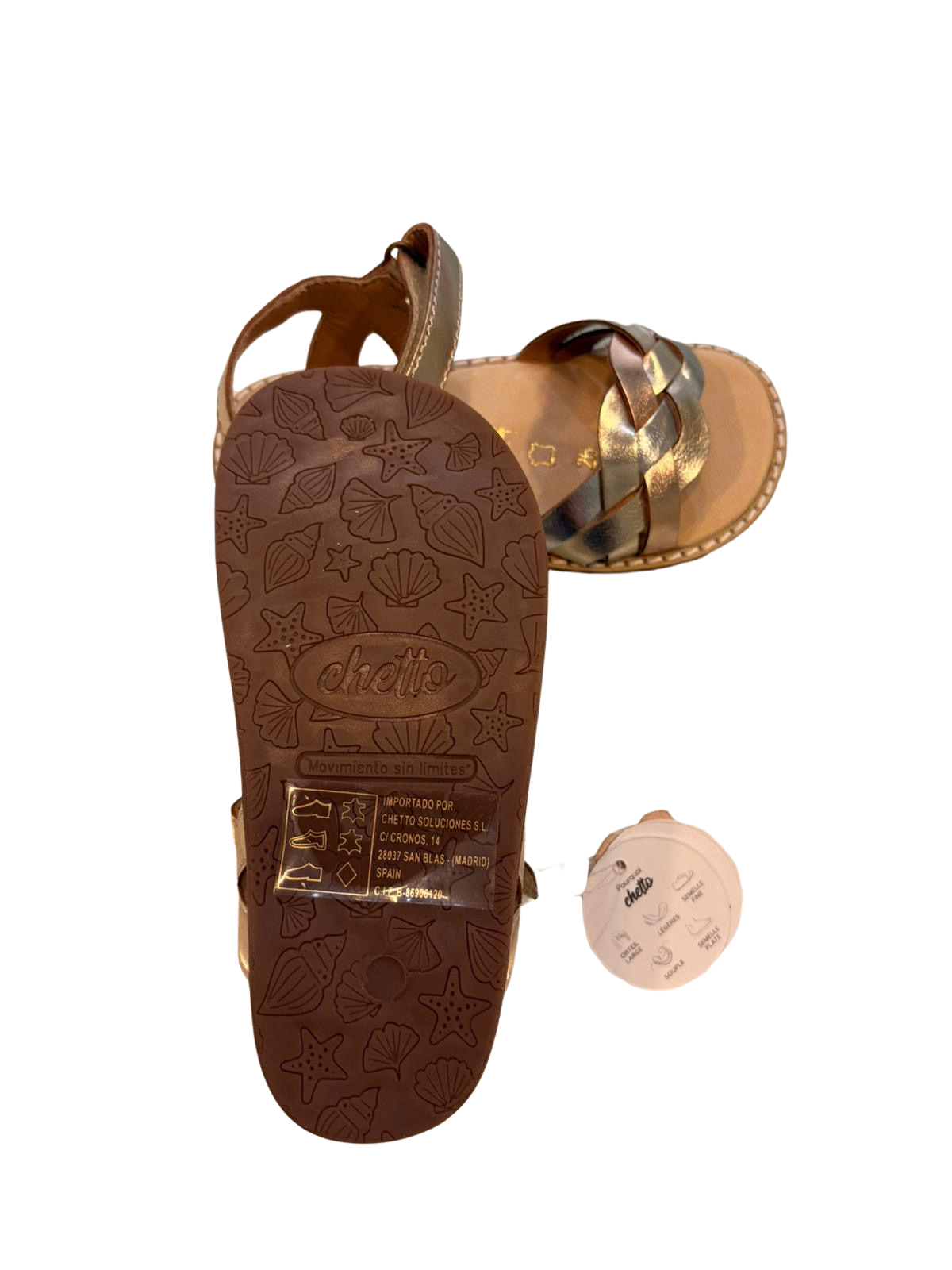 SANDALIAS DORADAS CHETTO